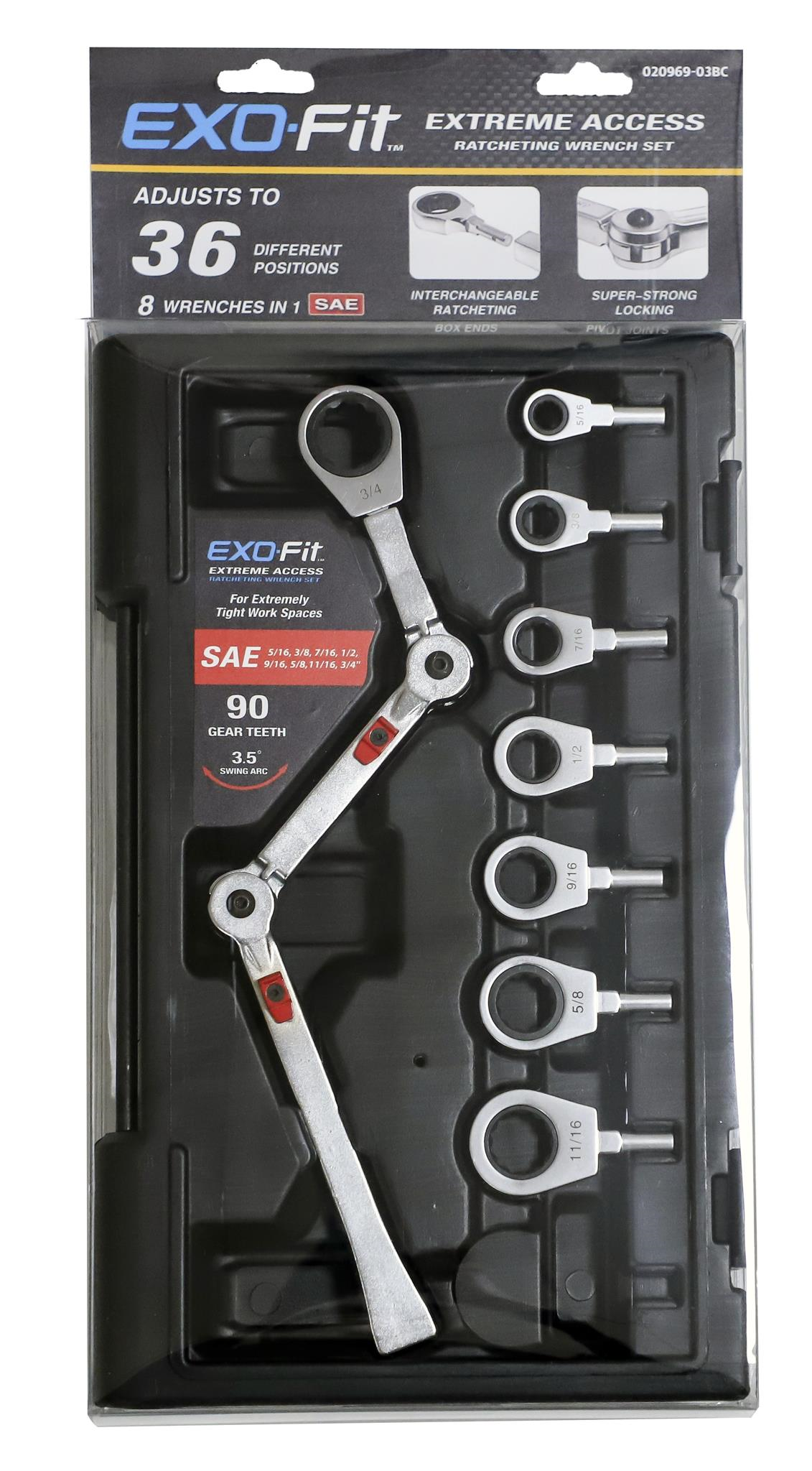 9PC EXTREME ACCESS RATCHETING WRENCH(SAE)